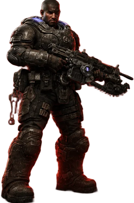 Gears of War E-Day character hero Gears of War E-Day soldier with a Lancer